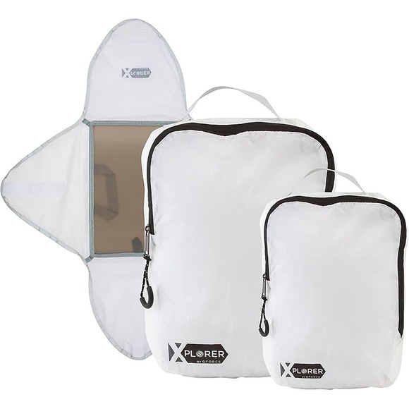 Xplorer By G Force Handbags - Xplorer By G Force 3 Piece White Packing Set garment folder & packing cubes